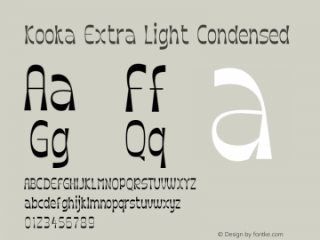 Kooka Extra Light Condensed 1.000图片样张
