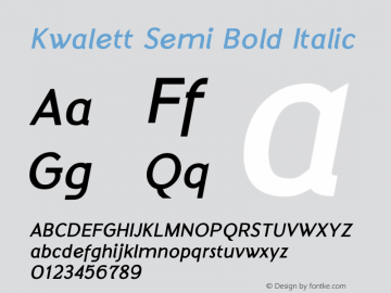 Kwalett Semi Bold Italic 1.00 2020图片样张