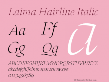 Laima Hairline Italic 1.001图片样张
