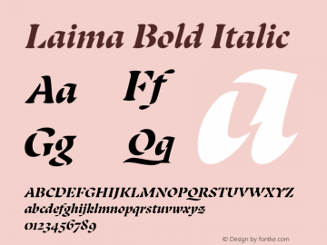 Laima Bold Italic 1.001图片样张