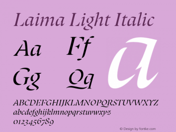 Laima Light Italic 1.001图片样张