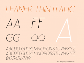 Leaner Thin Italic 3.000图片样张