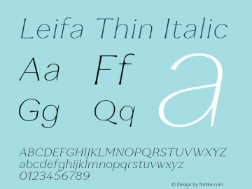 Leifa Thin Italic 1.000图片样张