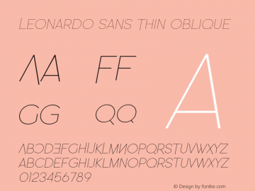 Leonardo Sans Thin Oblique 1.003图片样张