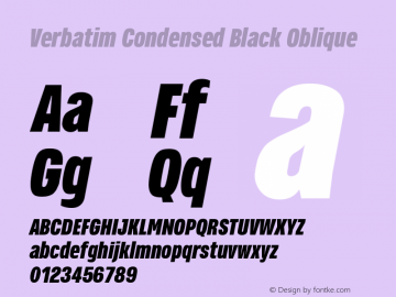 Verbatim Condensed Black Oblique 1.000图片样张