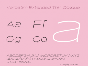 Verbatim Extended Thin Oblique 1.000图片样张