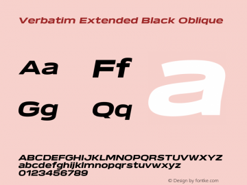 Verbatim Extended Black Oblique 1.000图片样张
