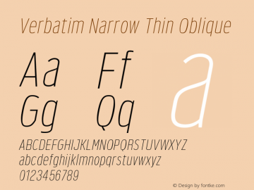 Verbatim Narrow Thin Oblique 1.000图片样张