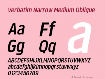 Verbatim Narrow Medium Oblique 1.000图片样张