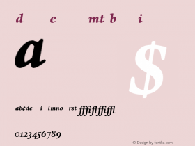 Dante Expert MT Bold Italic 001.003 Font Sample