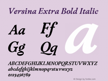 Versina Extra Bold Italic 1.000图片样张