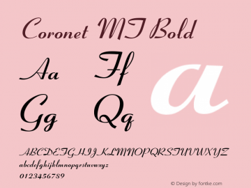 Coronet MT Bold 001.003 Font Sample