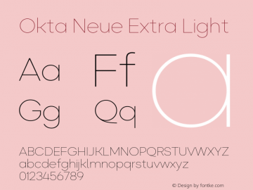 Okta Neue Extra Light 1.000图片样张