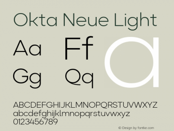 Okta Neue Light 1.000图片样张