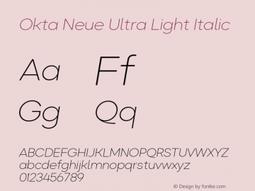 Okta Neue Ultra Light Italic 1.000图片样张