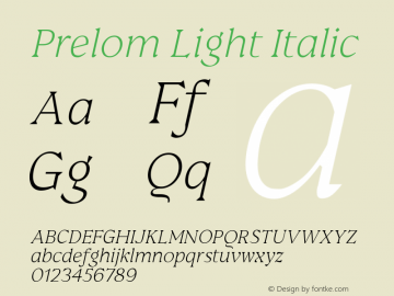 Prelom Light Italic 1.000图片样张