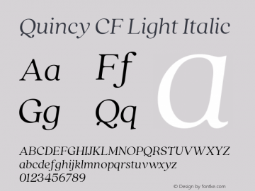 Quincy CF Light Italic 4.100图片样张