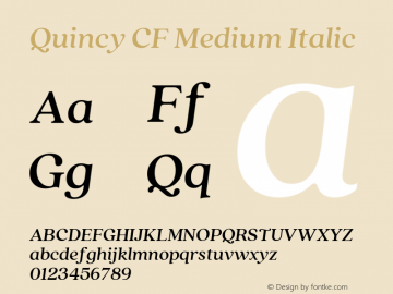 Quincy CF Medium Italic 4.100图片样张