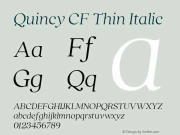 Quincy CF Thin Italic 4.100图片样张
