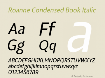Roanne Condensed Book Italic 1.000图片样张