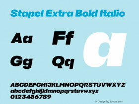 Stapel Extra Bold Italic 1.000图片样张