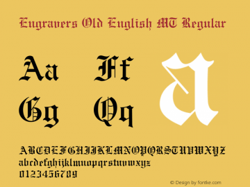 Engravers Old English MT Regular Version 001.002图片样张