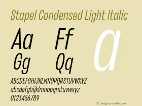 Stapel Condensed Light Italic 1.000图片样张