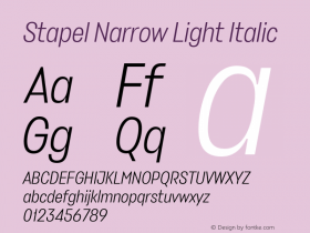 Stapel Narrow Light Italic 1.000图片样张