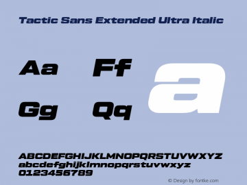 Tactic Sans Extended Ultra Italic 1.000图片样张