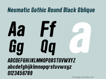 Neumatic Gothic Round Black Oblique 1.085图片样张