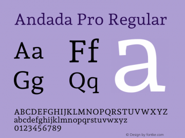 Andada Pro Regular Version 3.003图片样张