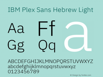 IBM Plex Sans Hebrew Light Version 1.2图片样张