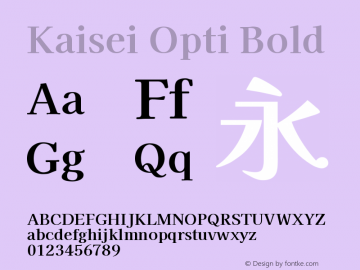 Kaisei Opti Bold Version 5.002; ttfautohint (v1.8.3)图片样张