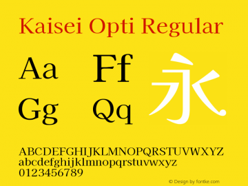 Kaisei Opti Regular Version 5.002; ttfautohint (v1.8.3)图片样张