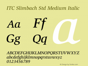 SlimbachStd-MediumItalic Version 2.031;PS 002.000;hotconv 1.0.50;makeotf.lib2.0.16970图片样张