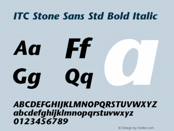 StoneSansStd-BoldItalic Version 2.041;PS 002.000;hotconv 1.0.51;makeotf.lib2.0.18671图片样张