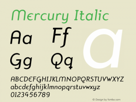 Mercury Alt Italic Version 001.000图片样张