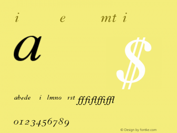 Imprint Expert MT Italic 001.003 Font Sample