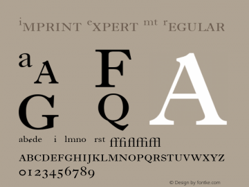 Imprint Expert MT Regular 001.003 Font Sample