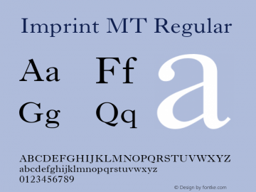 Imprint MT Regular 001.003 Font Sample