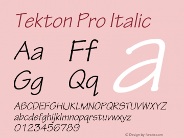 TektonPro-Obl Version 2.020;PS 2.000;hotconv 1.0.51;makeotf.lib2.0.18671图片样张