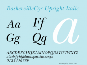 Baskerville Cyrillic Inclined V.1.0图片样张