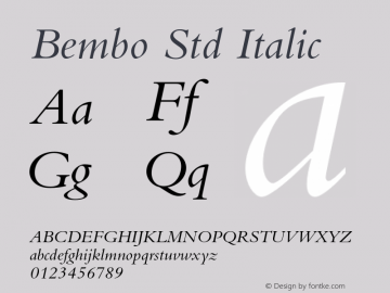 BemboStd-Italic Version 1.000 Build 1000图片样张