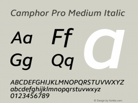 CamphorPro-MediumItalic Version 1.100图片样张