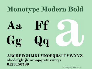 Monotype Modern Bold 001.000 Font Sample