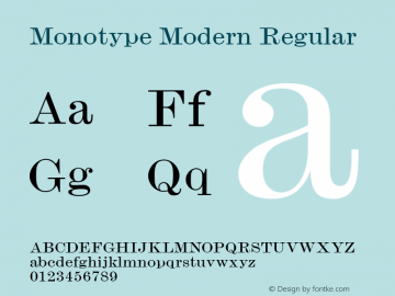 Monotype Modern Regular 001.000 Font Sample