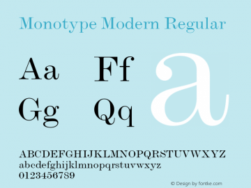 Monotype Modern Regular 001.000 Font Sample
