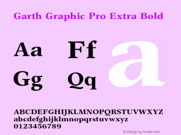 GarthGraphicPro-ExtraBold Version 3.000 Build 1000图片样张