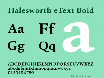 Halesworth eText Bold Version 1.02图片样张