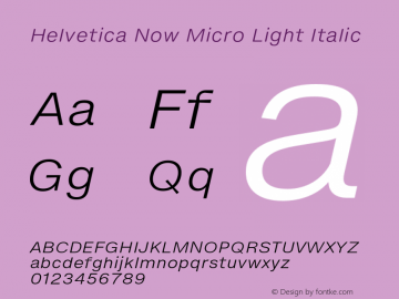 Helvetica Now Micro Lt It Version 1.20图片样张